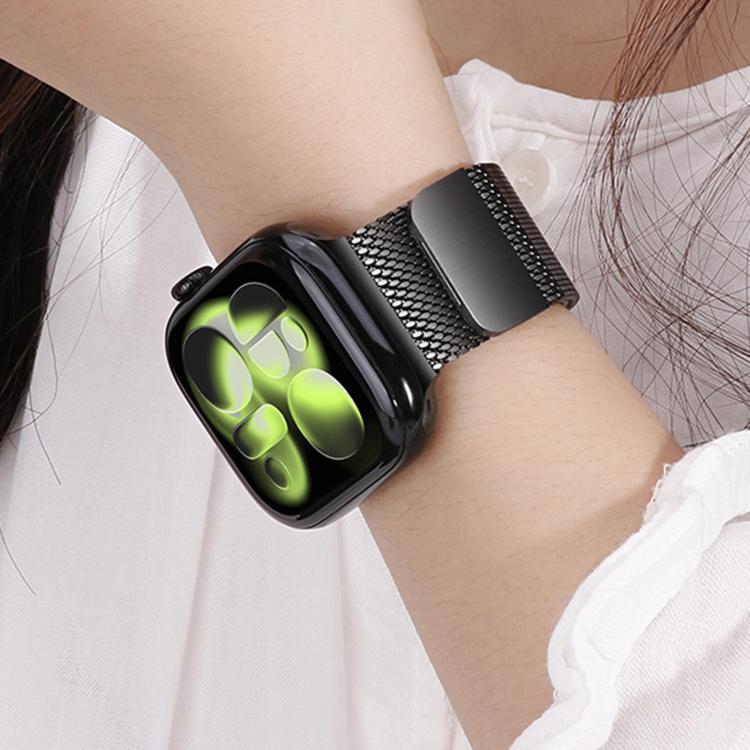 Plain Two-Section Dual Magnetic Milanese Metal Watch Band, For Apple Watch 46mm / 49mm / 45mm / 44mm, For Apple Watch 42mm / 41mm / 40mm / 38mm