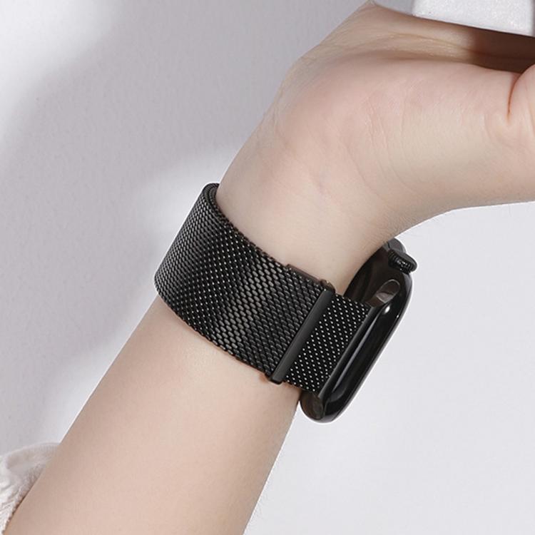 Plain Two-Section Dual Magnetic Milanese Metal Watch Band, For Apple Watch 46mm / 49mm / 45mm / 44mm, For Apple Watch 42mm / 41mm / 40mm / 38mm
