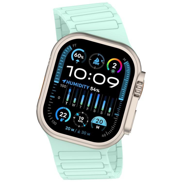 Angled Design Three Beads Magnetic Loop Silicone Watch Band, For Apple Watch 46mm / 49mm / 45mm / 44mm, For Apple Watch 42mm / 41mm / 40mm / 38mm
