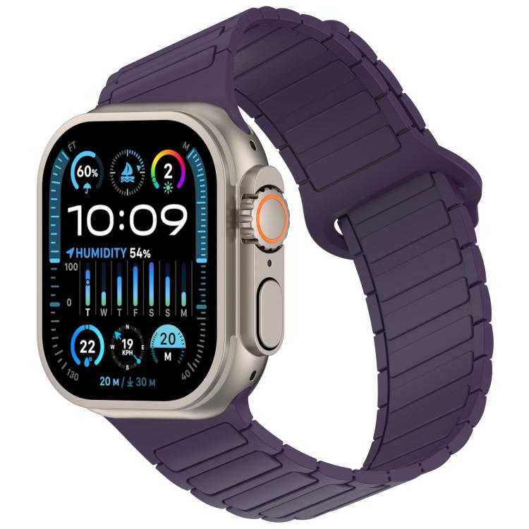 Angled Design Three Beads Magnetic Loop Silicone Watch Band, For Apple Watch 46mm / 49mm / 45mm / 44mm, For Apple Watch 42mm / 41mm / 40mm / 38mm