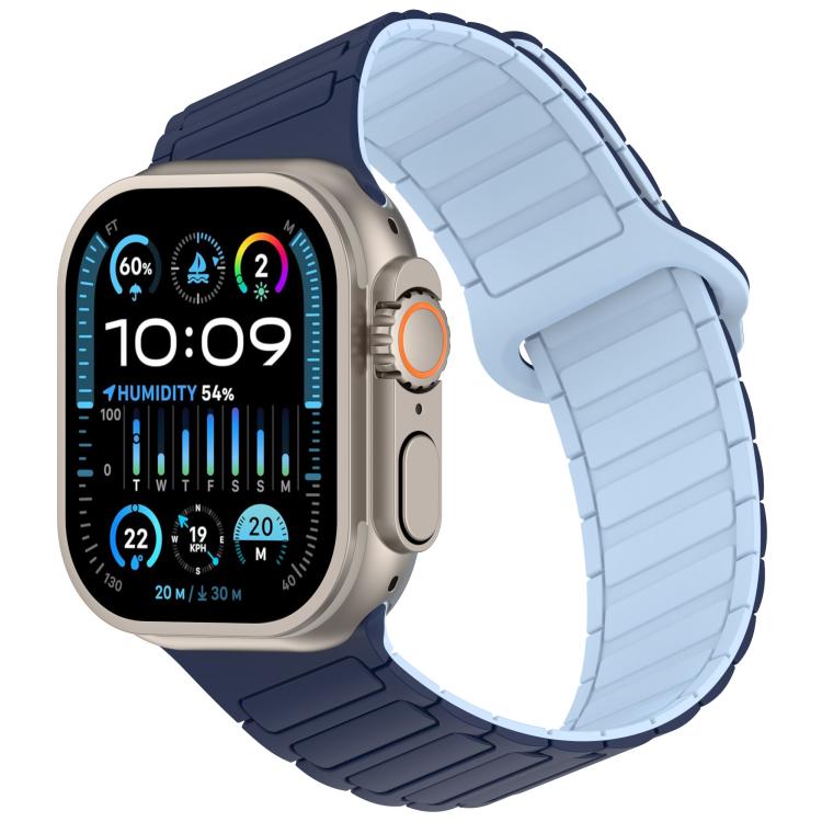 Angled Design Three Beads Magnetic Loop Silicone Watch Band, For Apple Watch 46mm / 49mm / 45mm / 44mm, For Apple Watch 42mm / 41mm / 40mm / 38mm