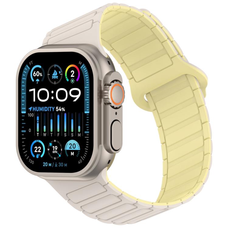 Angled Design Three Beads Magnetic Loop Silicone Watch Band, For Apple Watch 46mm / 49mm / 45mm / 44mm, For Apple Watch 42mm / 41mm / 40mm / 38mm