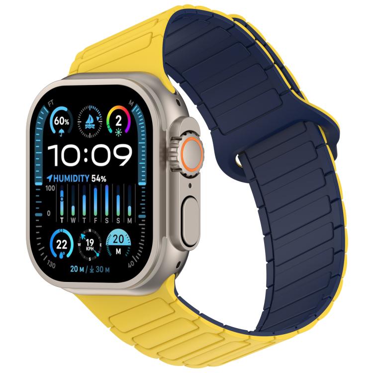 Angled Design Three Beads Magnetic Loop Silicone Watch Band, For Apple Watch 46mm / 49mm / 45mm / 44mm, For Apple Watch 42mm / 41mm / 40mm / 38mm