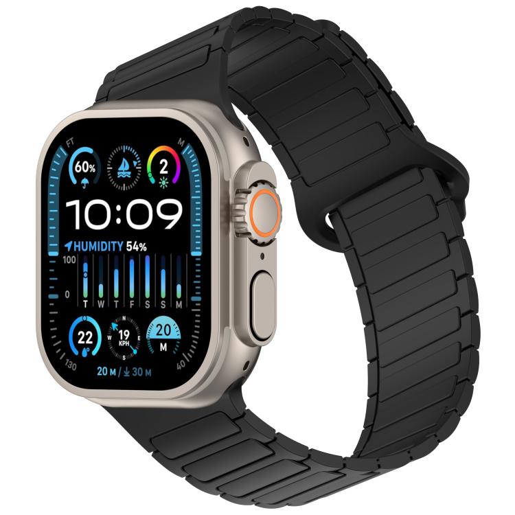 Angled Design Three Beads Magnetic Loop Silicone Watch Band, For Apple Watch 46mm / 49mm / 45mm / 44mm, For Apple Watch 42mm / 41mm / 40mm / 38mm