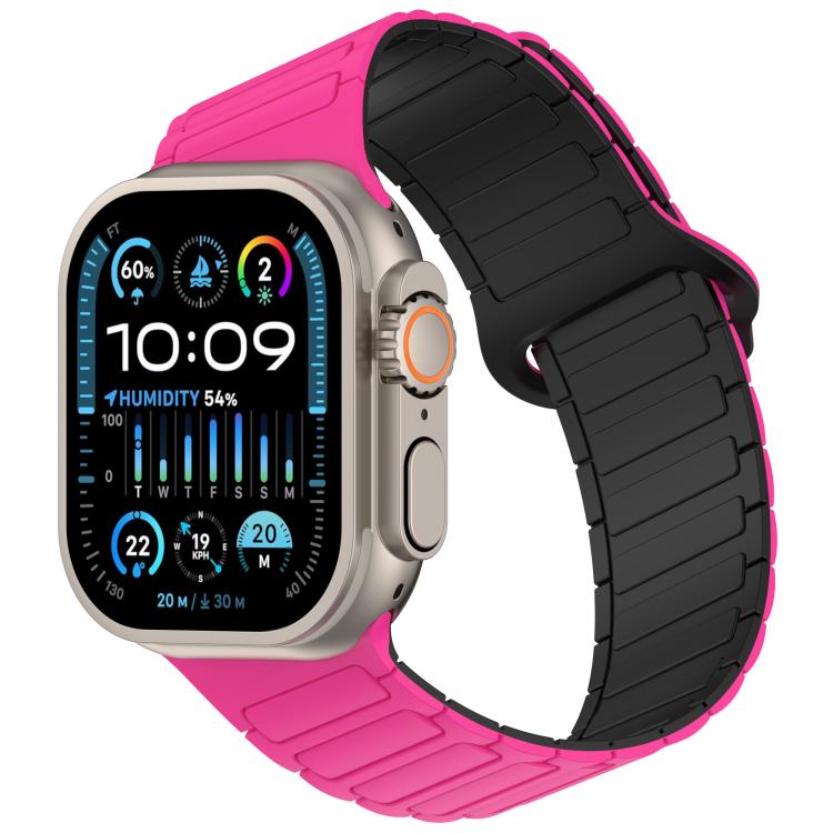 Angled Design Three Beads Magnetic Loop Silicone Watch Band, For Apple Watch 46mm / 49mm / 45mm / 44mm, For Apple Watch 42mm / 41mm / 40mm / 38mm