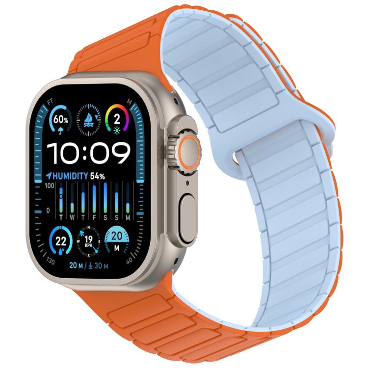 Angled Design Three Beads Magnetic Loop Silicone Watch Band, For Apple Watch 46mm / 49mm / 45mm / 44mm, For Apple Watch 42mm / 41mm / 40mm / 38mm