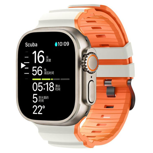 Trail Style Two Color Silicone Watch Band, For Apple Watch 46mm / 49mm / 45mm / 44mm