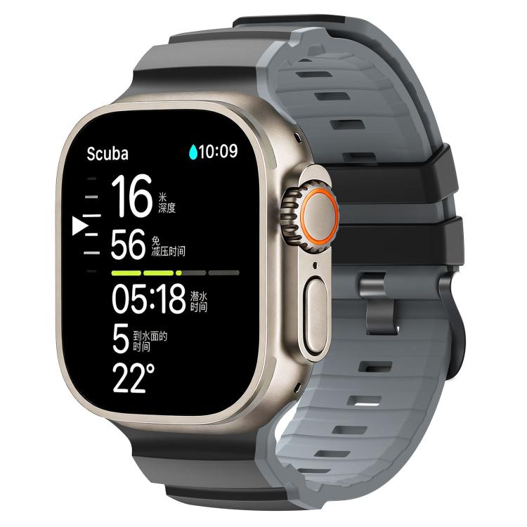 Trail Style Two Color Silicone Watch Band, For Apple Watch 46mm / 49mm / 45mm / 44mm