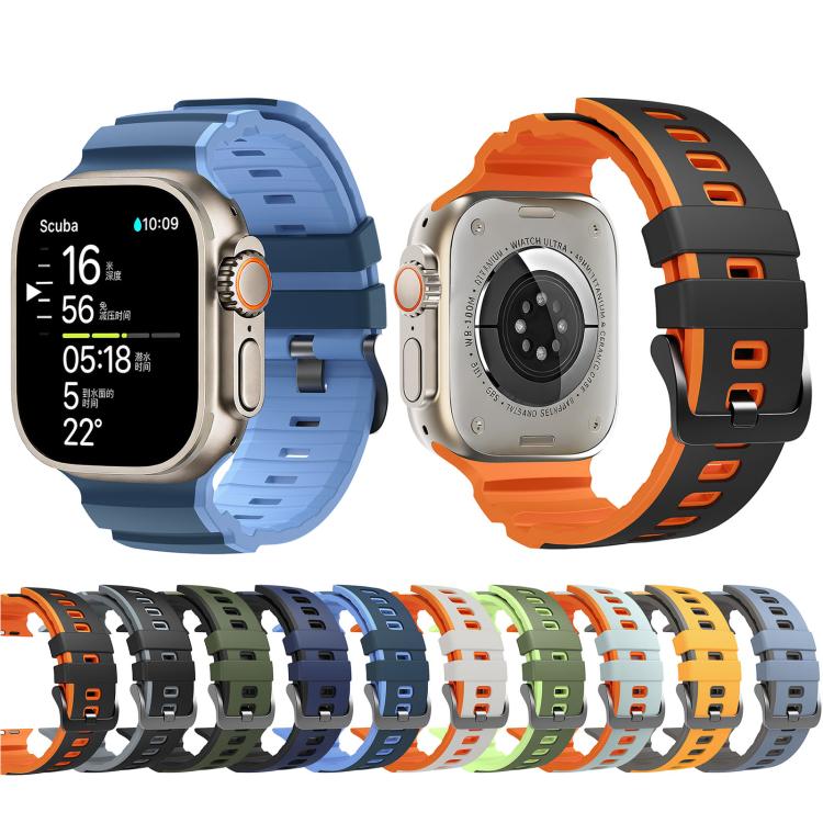 Trail Style Two Color Silicone Watch Band, For Apple Watch 46mm / 49mm / 45mm / 44mm