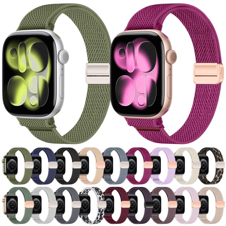 Slim Magnetic Buckle Elastic Nylon Watch Band, For Apple Watch 49mm / 46mm / 45mm / 44mm, For Apple Watch 42mm / 41mm / 40mm / 38mm