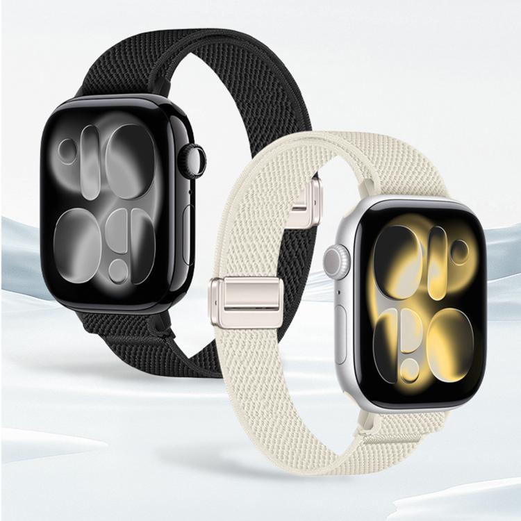 Slim Magnetic Buckle Elastic Nylon Watch Band, For Apple Watch 49mm / 46mm / 45mm / 44mm, For Apple Watch 42mm / 41mm / 40mm / 38mm