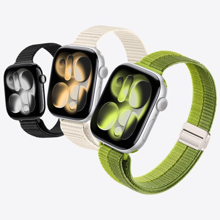 Slim Dual Magnetic Clasp Nylon Loop Watch Band, For Apple Watch 49mm / 46mm / 45mm / 44mm, For Apple Watch 42mm / 41mm / 40mm / 38mm