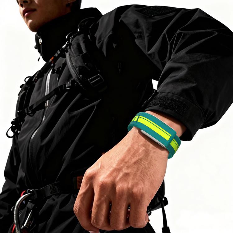 Titanium Bezel Resin Coating Two Color Silicone Watch Band, For WHOOP 5.0