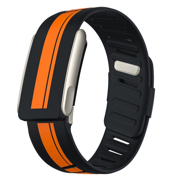 Titanium Bezel Resin Coating Two Color Silicone Watch Band, For WHOOP 5.0