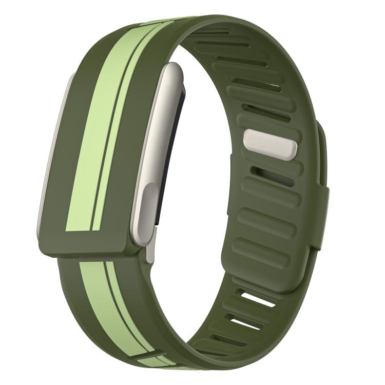 Titanium Bezel Resin Coating Two Color Silicone Watch Band, For WHOOP 5.0