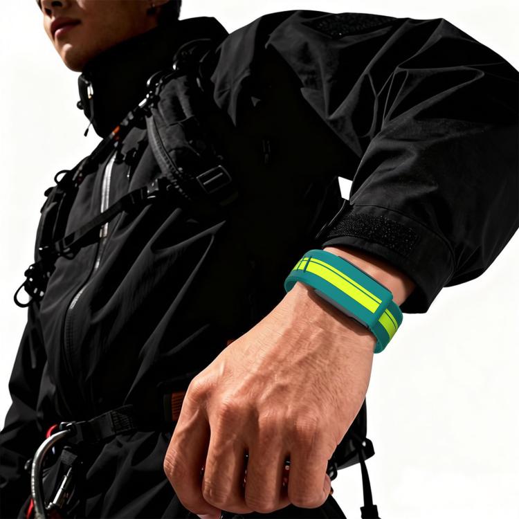 Black Bezel Resin Coating Two Color Silicone Watch Band, For WHOOP 5.0