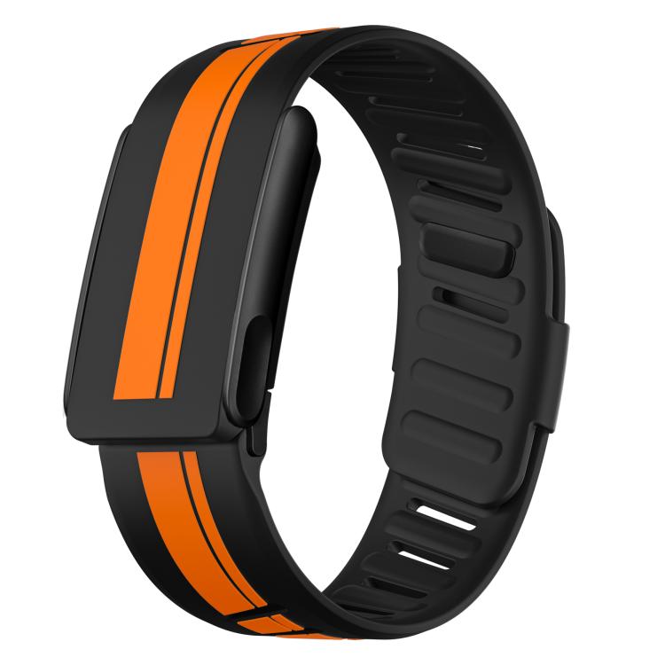 Black Bezel Resin Coating Two Color Silicone Watch Band, For WHOOP 5.0