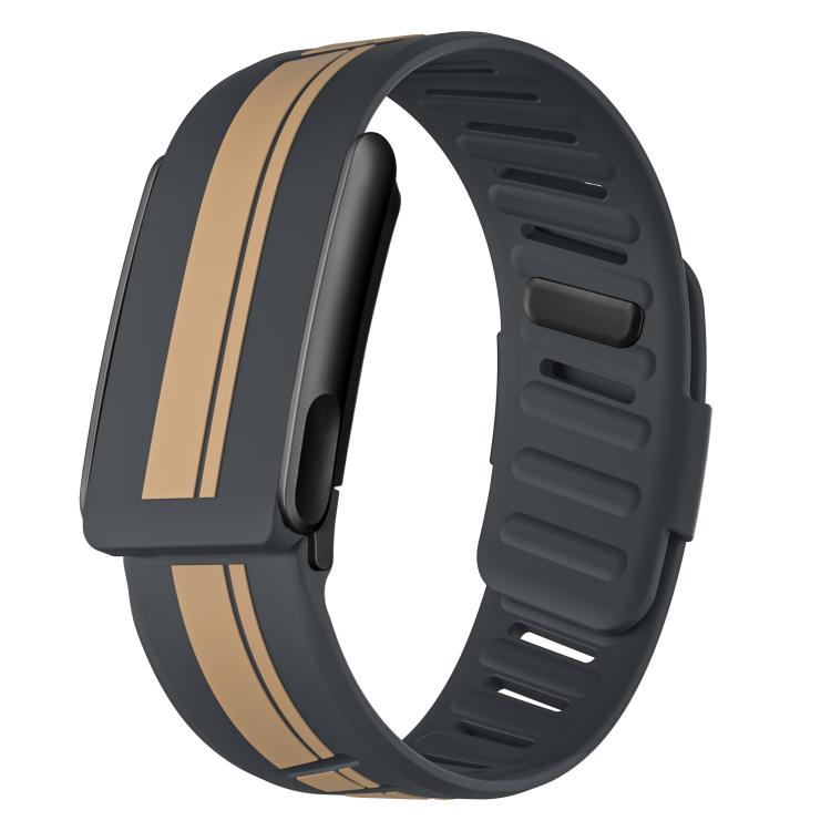 Black Bezel Resin Coating Two Color Silicone Watch Band, For WHOOP 5.0