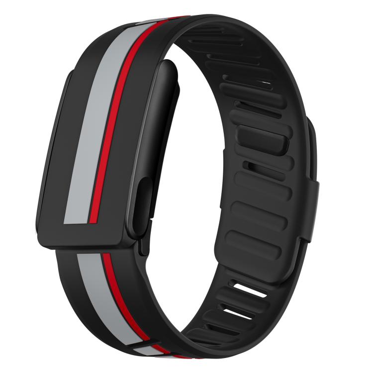 Black Bezel Resin Coating Two Color Silicone Watch Band, For WHOOP 5.0