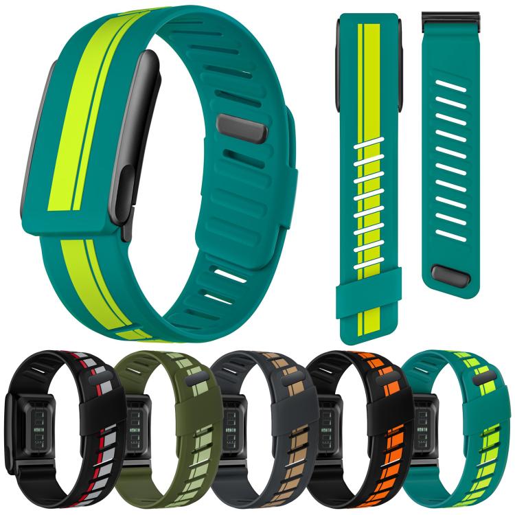 Black Bezel Resin Coating Two Color Silicone Watch Band, For WHOOP 5.0