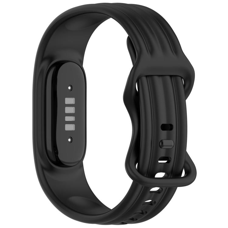 Vertical Stripe Butterfly Colorful Buckle Solid Color TPU Watch Band, For Google Fitbit Air