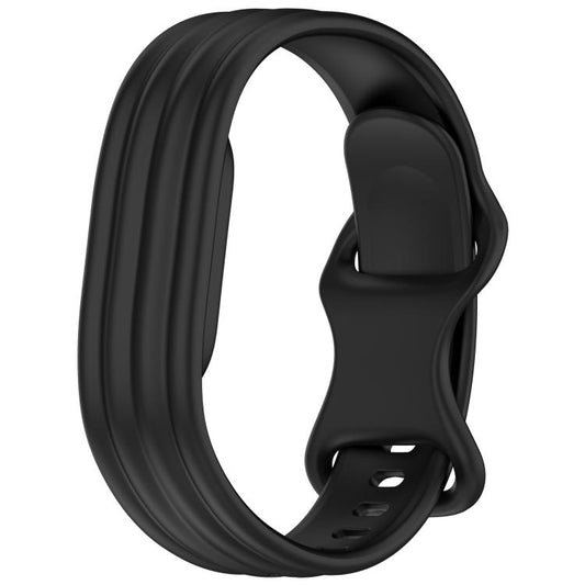 Vertical Stripe Butterfly Colorful Buckle Solid Color TPU Watch Band, For Google Fitbit Air