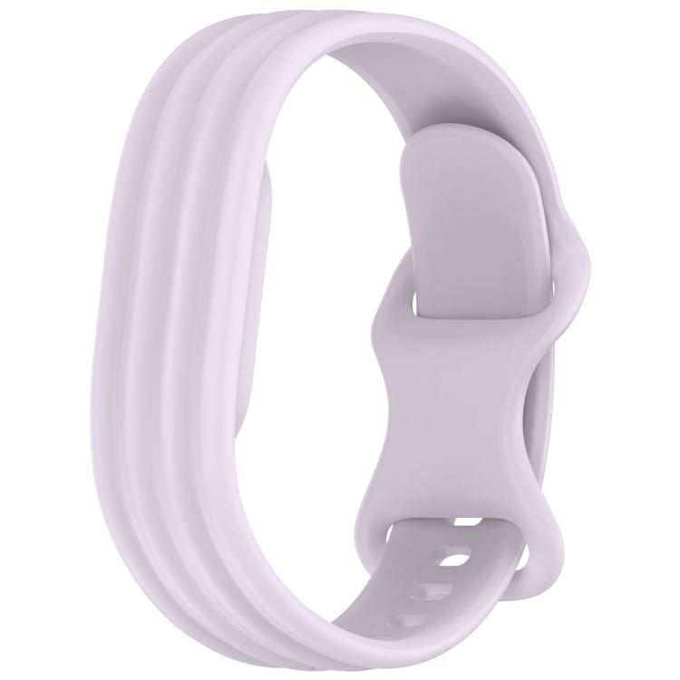 Vertical Stripe Butterfly Colorful Buckle Solid Color TPU Watch Band, For Google Fitbit Air