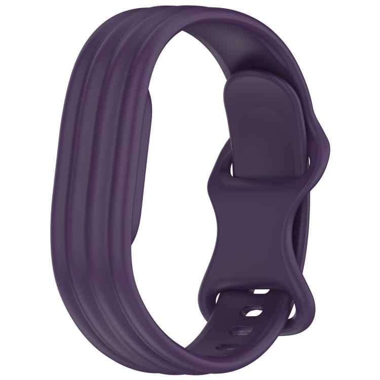 Vertical Stripe Butterfly Colorful Buckle Solid Color TPU Watch Band, For Google Fitbit Air