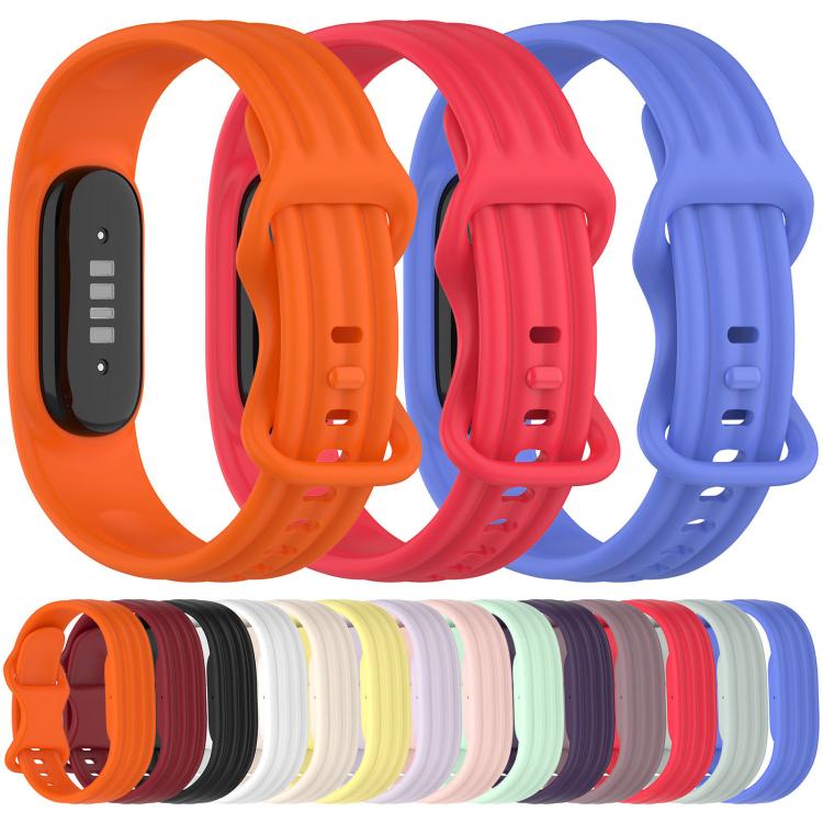 Vertical Stripe Butterfly Colorful Buckle Solid Color TPU Watch Band, For Google Fitbit Air