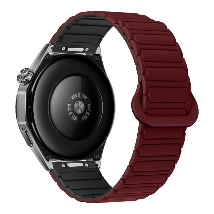 Press Button I-Shaped Magnetic Silicone Watch Band, 22mm