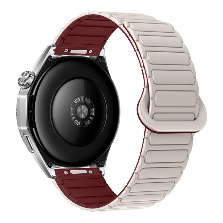 Press Button I-Shaped Magnetic Silicone Watch Band, 22mm