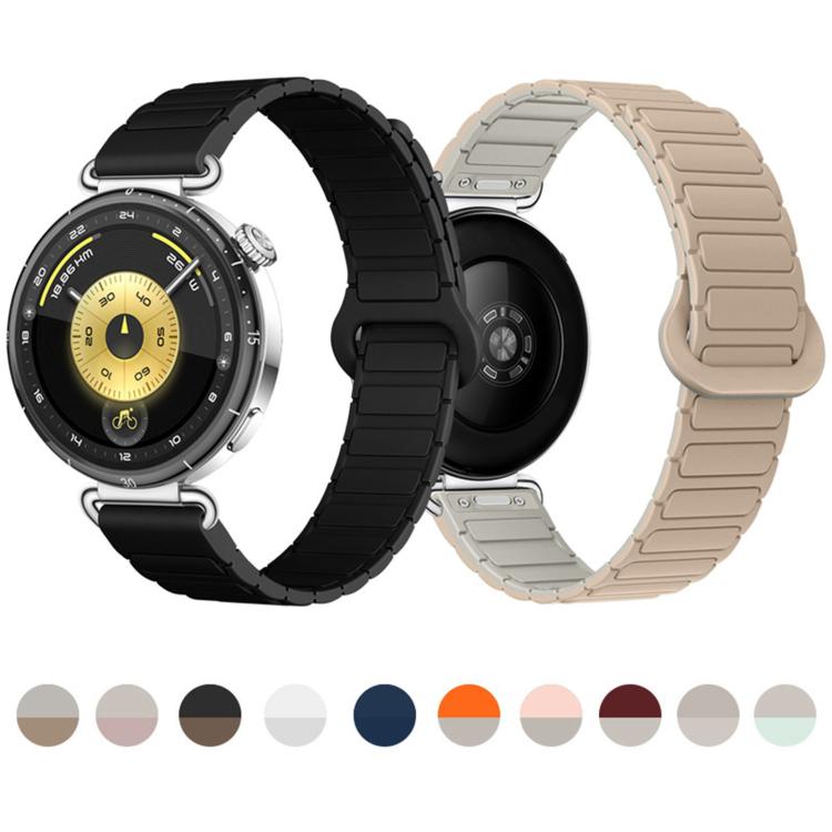 Press Button I-Shaped Magnetic Silicone Watch Band, 18mm, 20mm
