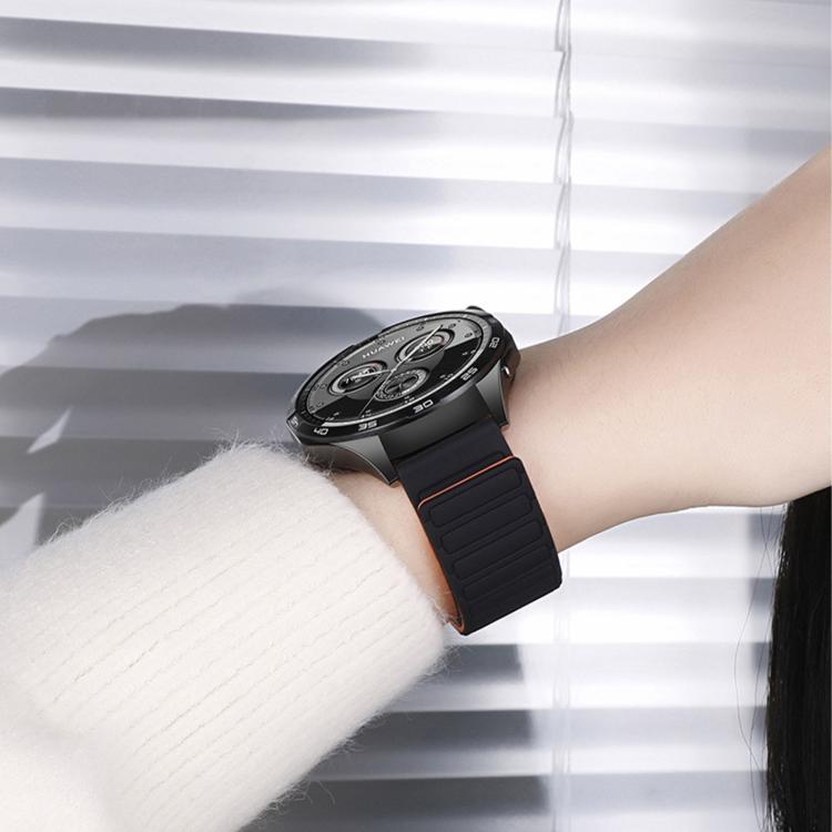 Press Button I-Shaped Magnetic Silicone Watch Band, 22mm