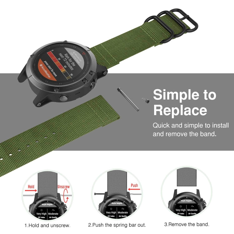 For Garmin Fenix 3 / 5X Universal 26MM Three-ring Nylon Watchband