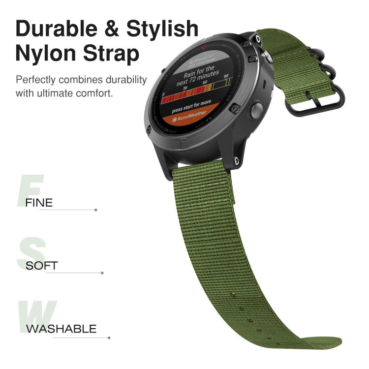 For Garmin Fenix 5S 20mm Three-ring Nylon Watchband