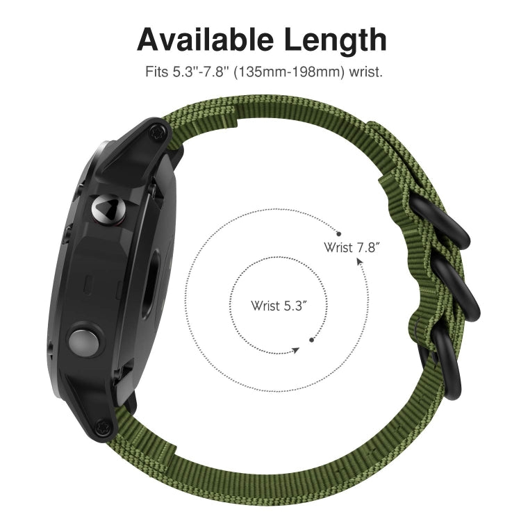 For Garmin Fenix 5S 20mm Three-ring Nylon Watchband