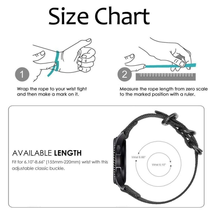 For Samsung Galaxy Watch Active 18mm S3 Nylon Three-ring Strap, For Samsung Galaxy Watch Active 2 18mm / Gear S3