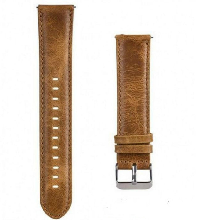 For Huami 1s/ Huami 2 / Ticwatch1 / Ticwatch Pro / Samsung Galaxy Watch 46mm / Samsung S3 / Huawei Watch 2 Pro / Huawei GT / Huawei Glory Magic First Layer Cowhide Crazy Horse Pattern Strap, Light Brown, Dark Brown