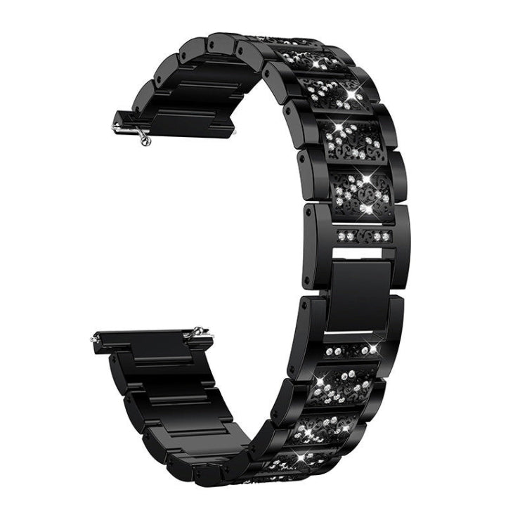 For Huami 1 / Huami 2 / Ticwatch1 / Ticwatch Pro / Samsung Galaxy Watch 46mm / Samsung S3 / Huawei Watch2 Pro / Huawei GT / Huawei Glory Magic Full Diamond Models Metal Inlay Universal 22MM Strap, Black, Silver, Gold, Rose Gold