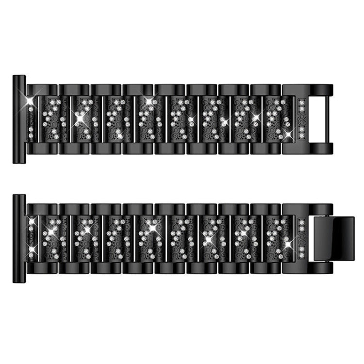 For Huami 1 / Huami 2 / Ticwatch1 / Ticwatch Pro / Samsung Galaxy Watch 46mm / Samsung S3 / Huawei Watch2 Pro / Huawei GT / Huawei Glory Magic Full Diamond Models Metal Inlay Universal 22MM Strap, Black, Silver, Gold, Rose Gold