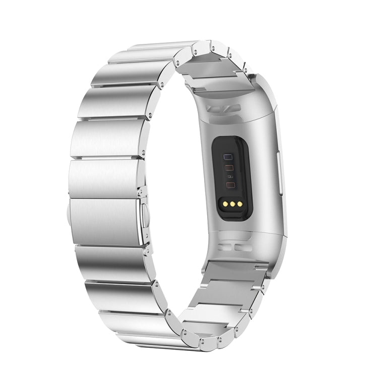 Three Beads Slingshot Buckle Solid Stainless Steel Wrist Strap Watch Band for Fitbit Charge 4, One Beads for Fitbit Charge 4