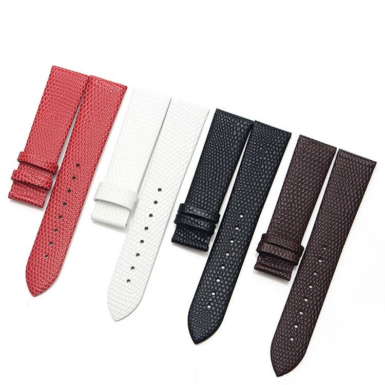 Thin Watch Chain With Calfskin Lizard Pattern Strap, Strap Width  12mm, Strap Width  18mm