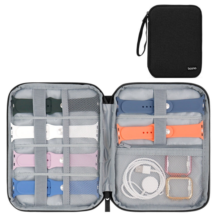 Boona Smart Watch Strap Data Cable Portable Storage Bag For Apple Watch, Large (Black)