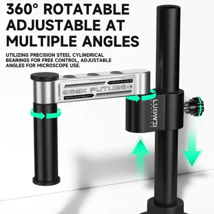 32mm Microscope Swing Arm Metal Universal Lifting and Stacking 360 Degree Single Arm Fixed Repair and Inspection Stand, LUOWEI GK01