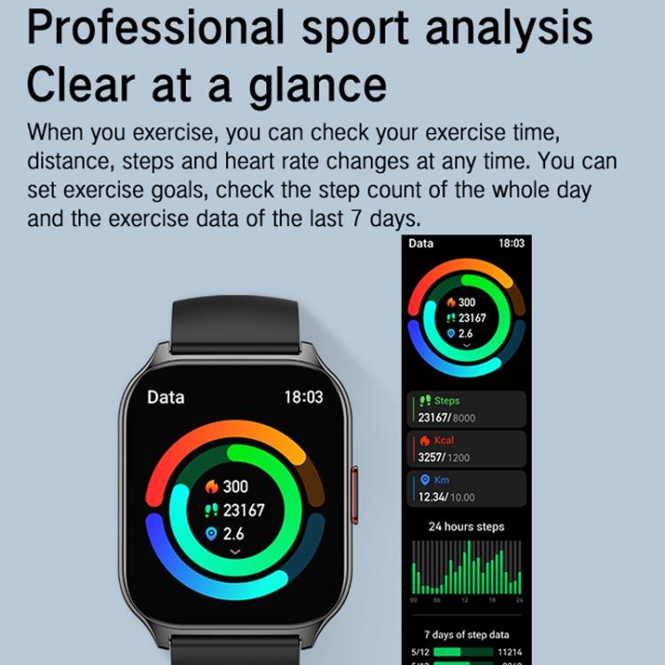 Blood Oxygen / Sleep / Heart Rate Health Monitoring Smart Watch Square Sports Double Strap Watch, Black Steel+Silicone Black, Gold Steel+Silicone Pink