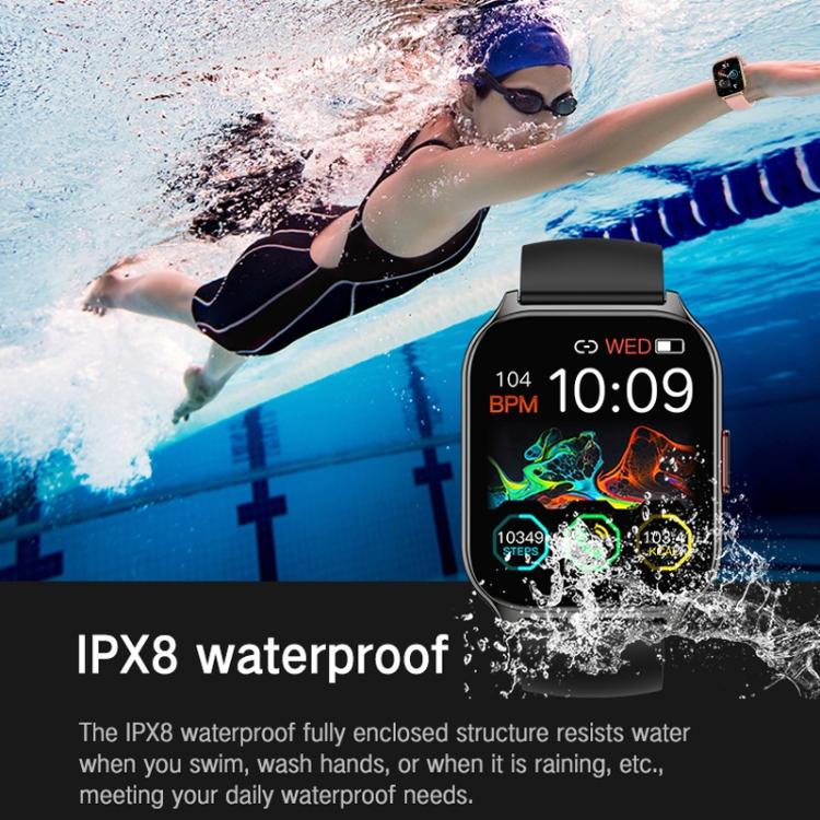 Blood Oxygen / Sleep / Heart Rate Health Monitoring Smart Watch Square Sports Double Strap Watch, Black Steel+Silicone Black, Gold Steel+Silicone Pink