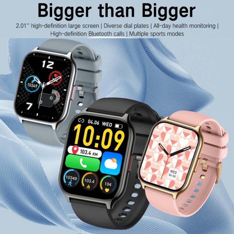 Blood Oxygen / Sleep / Heart Rate Health Monitoring Smart Watch Square Sports Double Strap Watch, Black Steel+Silicone Black, Gold Steel+Silicone Pink