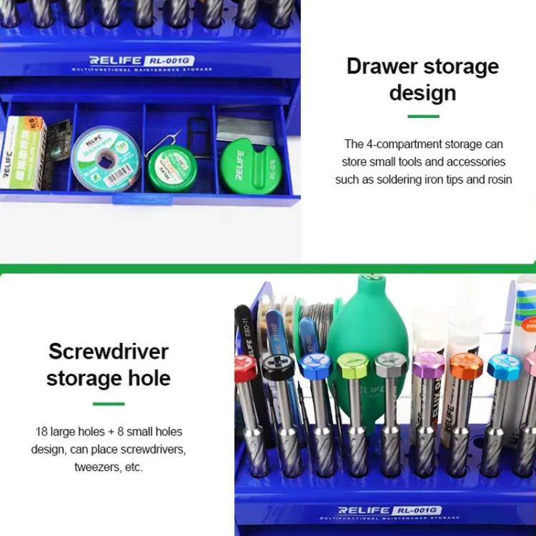 RELIFE RL-001G Desktop Screwdriver Display Rack Repair Tool Storage Rack, RL-001G