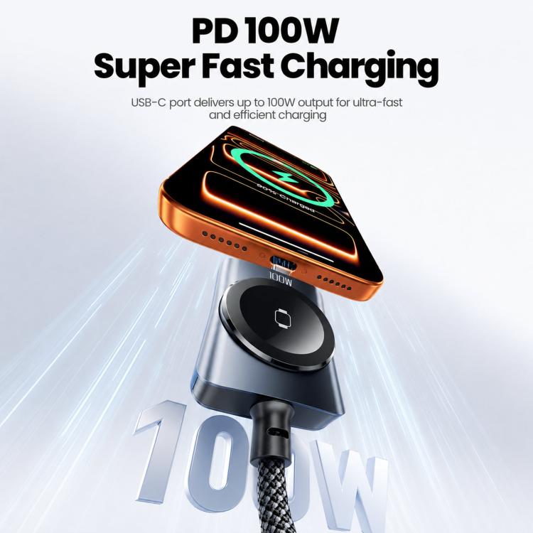 Toocki 100W 2-in-1 USB-C to USB-C Cable with Magnetic Watch Charger For iWatch