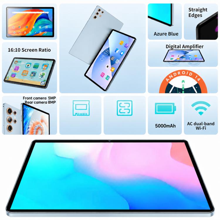 BDF H39 10.1 inch 4G LTE Tablet PC, 6GB+128GB, Android 10 MTK6750 Octa Core, Support Dual SIM, US Plug, 8GB+256GB, US Plug